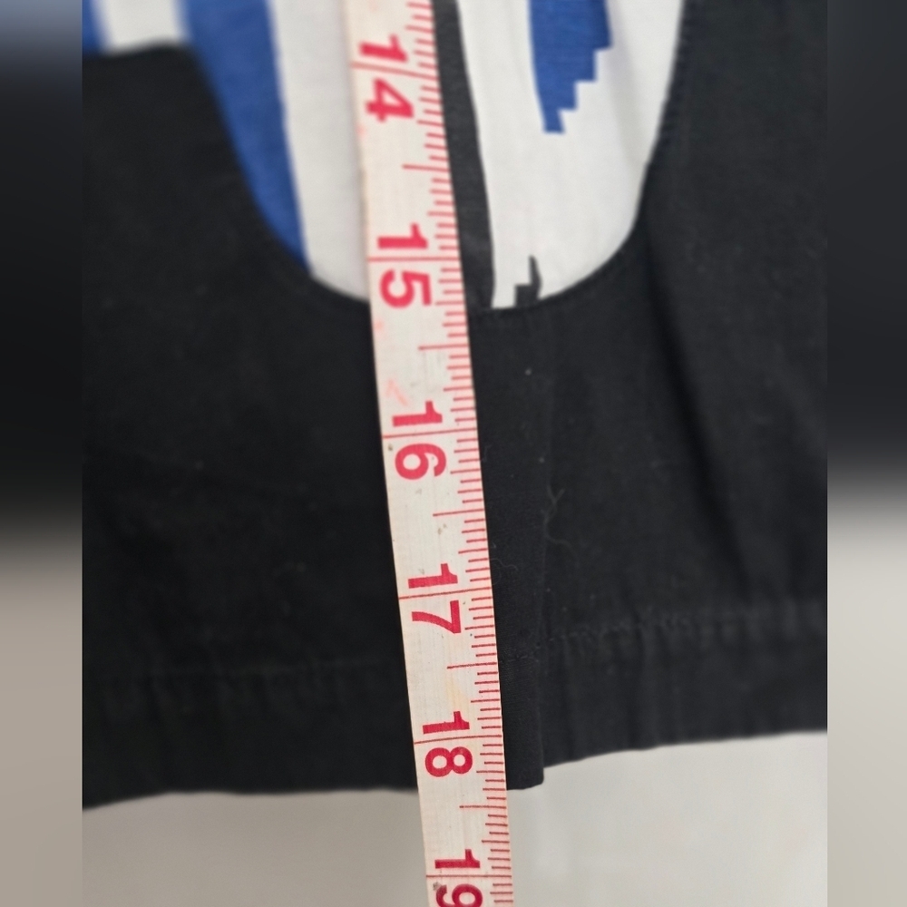 Wrangler Vintage Western Sleeveless Crop Top Black Blue White Navajo Print XL - Picture 5 of 6